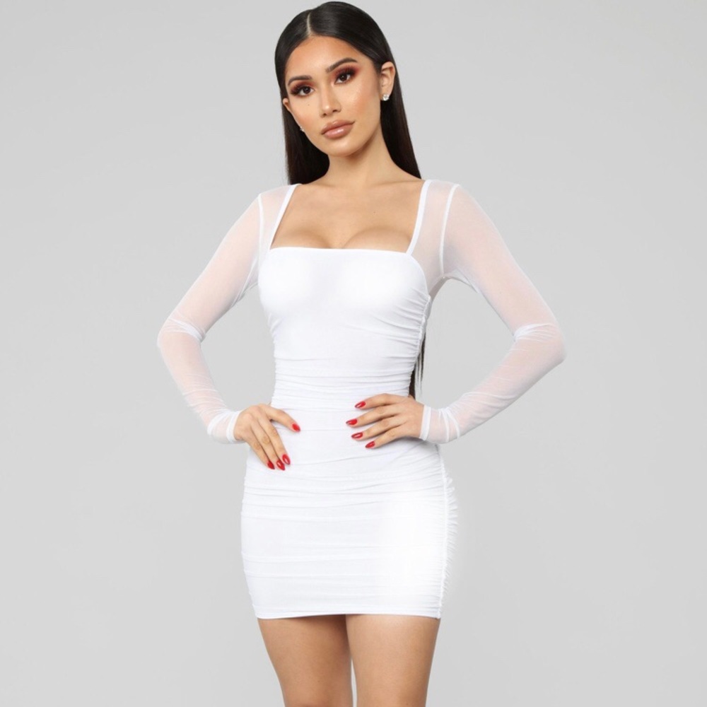 White Bodycon Mini Dress- Fashion Nova